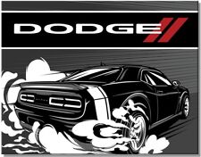 Dodge Charger Challenger Black Speed Scat Retro Dealer Logo Garage Metal Sign picture