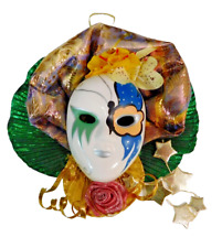 Vintage ANCO Mardi Gras Masquerade Porcelain Mask Tree/Wall Hang 6