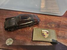 Vintage Porsche Metal Belt Buckle with Enamel Shield Emblem & After Shave Bottle picture