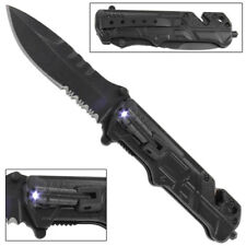 Floodlight Tactical Knife | Emergency Assisted Folding Pocket Flashlight - Black picture