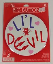 The BIG BUTTON: LI'L DEVIL Pin Jewelry Wear Valentine Badge NEW 