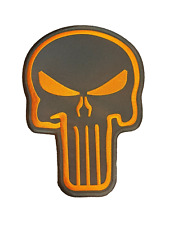 Large Orange Punisher Skull Biker Patch 12 inch picture