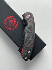 Hell Razor P Series Red Marbled Carbon Fiber Handle Black PVD Blade  picture