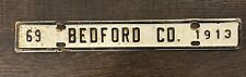 Vintage 1969 Bedford Virginia Va License Plate Town Tag Topper Chevy Ford Mopar picture