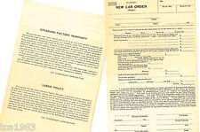 vintage 1930’s STUDEBAKER New Car Order / Invoice Sheet: ORIGINAL Blank  picture