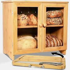 Large Bread Box for Kitchen countertop, Cutting Board, and  Bread Knife picture