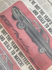 VTG 1963 Mercury Marauder Car Newspaper Print Ad Detroit Free Press  23” x 15” picture