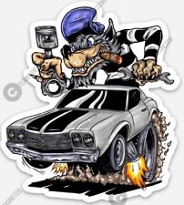 For Chevy Fan MAGNET - Chevrolet Chevelle wolf Piston Muscle Vinyl Rat Ratfink picture