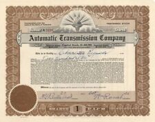 Automatic Transmission Co. - Stock Certificate - Automotive Stocks picture