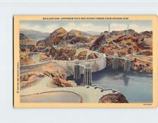 Postcard Boulder Dam Upstream Face & Intake Towers Arizona USA picture