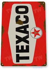 TIN SIGN Texaco Red Rust Oil Gas Station Car Service Auto Shop Garage A644 picture