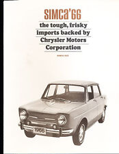 1966  Simca GLS Chrysler Original Dealer Sales Brochure picture