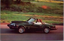 TRIUMPH SPITFIRE CONVERTIBLE Automobile Advertising Postcard Couple in Car 1970s picture