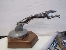 Vintage Ford Lincoln 1930s Greyhound Hood Ornament Emblem Metal Chrome on Mount picture