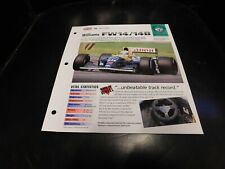 1991-1992 Williams FW14/14B Spec Sheet Brochure Photo Poster  picture