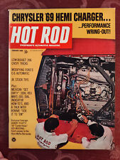 Rare HOT ROD Magazine February 1969 Chrysler Hemi Charger 429 Ford Mustang picture