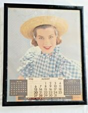 Original Mid Century Country 1956 August Calendar Framed The Timken Bearings Co. picture
