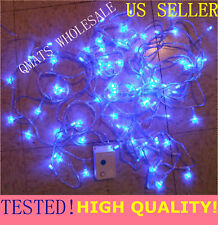 5 SET X 10M LED Christmas Wedding Light  BLUE Wire String 8 FUNCTION US Seller picture