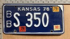 1980 Kansas license plate BB S350 YOM DMV Bourbon Chevy big block 14101 picture