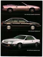 1987 Chrysler LeBaron Print Ad, Convertible GTS Coupe Stylish Luxury 80's Style picture