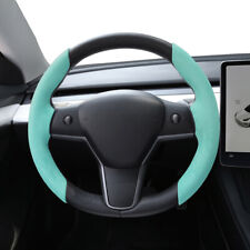Car Steering Wheel Cover Turn Fur Suede Anti-slip For Tesla Model 3 Model Y picture