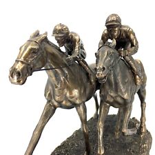 Two Jockeys Horse Racing Statue picture