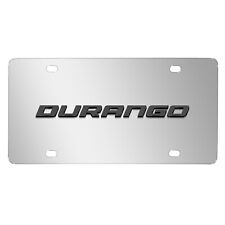 Dodge Durango 3D Dark Gray Logo on Mirror Chrome Stainless Steel License Plate picture