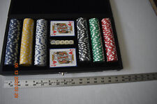Italfama Casino Quality Poker Set;300 chips; cards; dice; Black Leatherette Case picture