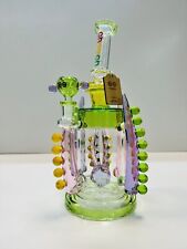 Cheech Bong Green Pink Recycler Bong Designer Heavy Duty 11inch Tall Waterpipe picture