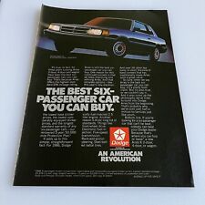 1992 Dodge Aries Print Ad Original An American Revolution Best Car You Can Buy picture