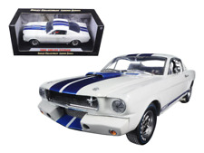 1965 Ford Mustang Shelby GT350R White with Blue Stripes and Printed Carroll Shel picture