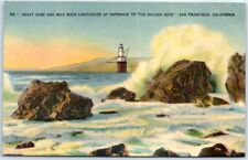 Heavy Surf And Mile Rock Lighthouse At Entrance To 