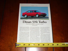 1991 DINAN BMW 535i TURBOCHARGED  - ORIGINAL ARTICLE picture