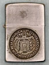 Vintage 1963 Dominican Republic Coin Emblem Zippo Lighter picture