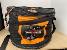 Harley Davidson Motor Oil Can Style Collapsible Cooler Round Insulated Bag 5 Gal picture