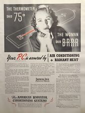 American Radiator Company Air Conditioning Radiant Heat Vintage Print Ad 1937 picture