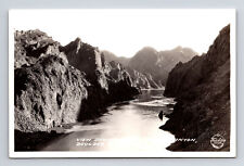 RPPC Scenic View Downstream Hoover Dam Site Black Canyon AZ Real Photo Postcard picture