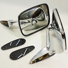FOR 1972-1988 CHEVROLET LUV HOLDEN RODEO PICKUP BLACK FENDER MIRRORS CHROME PAIR picture