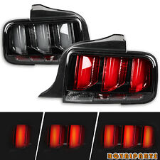 For 05-09 Ford Mustang Smoked LED Tube Sequential Signal Tail Lights Brake Lamps picture