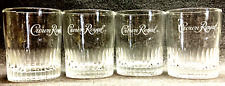 Set of 6 Crown Royal Ribbed Whiskey Rocks Old Fashioned Glasses Face&Base Logo picture