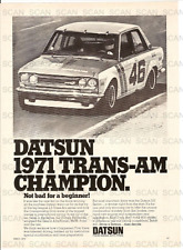 1972 Datsun Vintage Magazine Ad   Datsun 1971 Trans-Am Champion picture