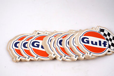 Set Of 20 1966 GULF OIL VINTAGE ORIGINAL RALLY FLAG RACING STICKERS DECALS 2.75