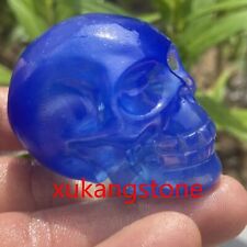 1pcs Natural blue Opalite skull Quartz Crystal Skull Carved healing Reiki 2