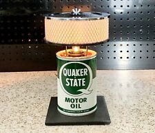 Authentic Oil Can Lamp Quaker State with Chrome Air Cleaner Shade picture