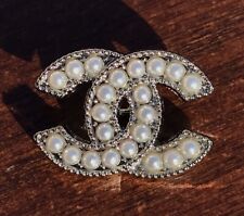1 Chanel Shank Button, 22mm, Pearl & Silver Designer Button picture