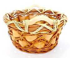 Wicker /Rattan Basket,Wood Handles,Large,Round,Beige,Handmade,20