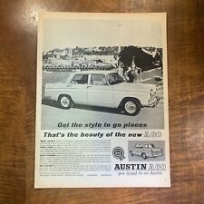 VINTAGE 1962 'AUSTIN A60' AUTOMOBILE ADVERTISING PRINT POSTER picture