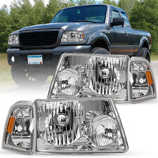 Fit 2001-2011 Ford Ranger Chrome Headlights+Corner Turn Signal Lights L+R Set picture