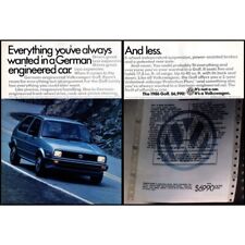1986 VW Volkswagen Golf 2 Page Vintage Print Ad New Car Price Invoice Wall Art picture
