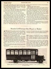 1922 Standard Motor Truck Co. Model A-K 28 Passenger Bus Photo Article Print Ad picture